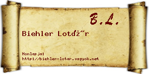 Biehler Lotár névjegykártya